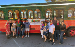 LVCC Board Members, Ambassadors and Staff Ride the Livermore Wine Trolley in the Livermore Rodeo Parade